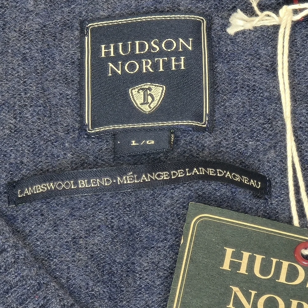 Hudson North Blue Sleeveless Sweater Vest Size L Lambswool - Picture 4 of 9